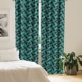 thumbnail image 2 of Ambesonne Geometric Window Curtains, Round With Spiral Stripes, Each 28" W x 84" L, Jade Green Dark Seafoam, 2 of 4