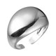 thumbnail image 4 of Anillo abierto ovalado de plata de moda para mujer, anillo grande brillante personalizado con nicho simple, 4 of 5