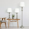 thumbnail image 4 of Elegant Designs 3-Pack Brushed Steel Lamp Set (2 Piece 27" Table Lamps, 1 Piece 60" Floor Lamp), 4 of 7