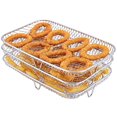 thumbnail image 1 of Air Fryer Three Stackable Dehydrator Racks 304 Stainless Steel Air Fryer Basket Tray Air Fryer Accessories Dishwasher Safe Fit for Oven and Press Cooker Compatible with Most Air Fryer, 1 of 8