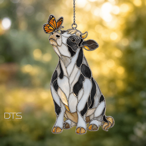 Cow Suncatcher Acrylic Window Hanging Gift for Farmhouse Animal Lovers