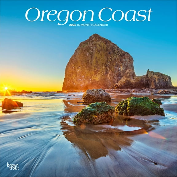 Oregon Coast | 2026 12x24" (Hanging) Wall Calendar | Plastic-Free | BrownTrout