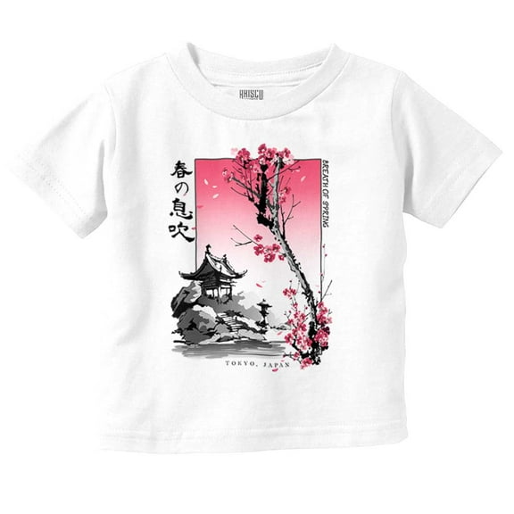 Tokyo Japan Breath of Spring Flowers Toddler Boy Girl T Shirt Infant Toddler Brisco Brands 6M