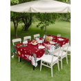 thumbnail image 3 of Outdoor Tablecloth with Umbrella Hole and Zipper, Christmas Red Rectangle Table Cloth 60x120 Inch Waterproof Tablecloth, Snowman Xmas Pine Branch Cardinal Bird Snowflake Picnic Table Cover for Patio, 3 of 7