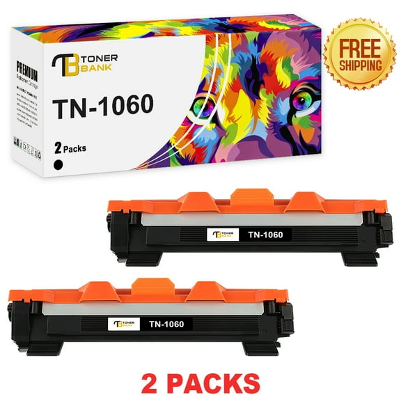 Toner Bank Compatible Toner Cartridge Replacement for Brother TN-1060 TN1060 High Yield (Black, 2-Pack)