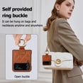 thumbnail image 3 of Allytechgroup Galaxy Flip 4 Case with Ring Holder Stand, Premium PU Leather Stylish Shockproof Anti-Scratch Portable Phone Case Cover for Samsung Galaxy Z Flip 4, Brown, 3 of 9