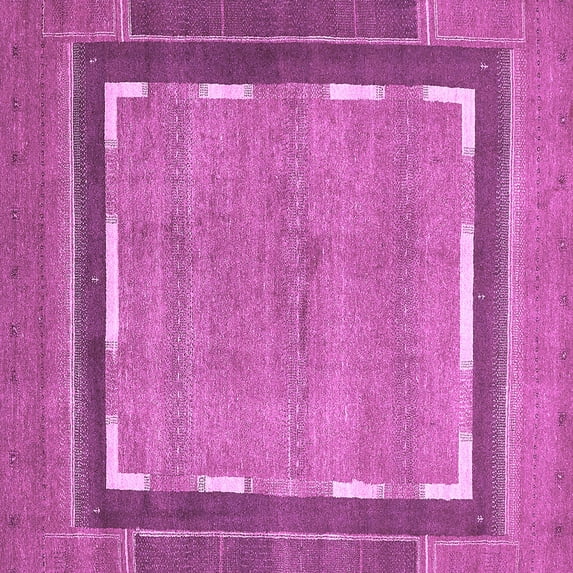 Ahgly Company Indoor Square Abstract Purple Modern Area Rugs, 7' Square