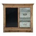 thumbnail image 2 of Kate and Laurel Idamae Wood Framed Chalkboard with Mail Holders and Key Hooks Wall Organizer, Rustic Brown, 2 of 5