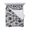 thumbnail image 7 of Purple Floral King Size Down Alternative Comforter, Lightweight Comforter Quilt Bedding Set with Pillow Shams Blue Wildflower Farmhouse Nature Plant All Seasons Bed Comforter Duvet Insert 96"x106", 7 of 7