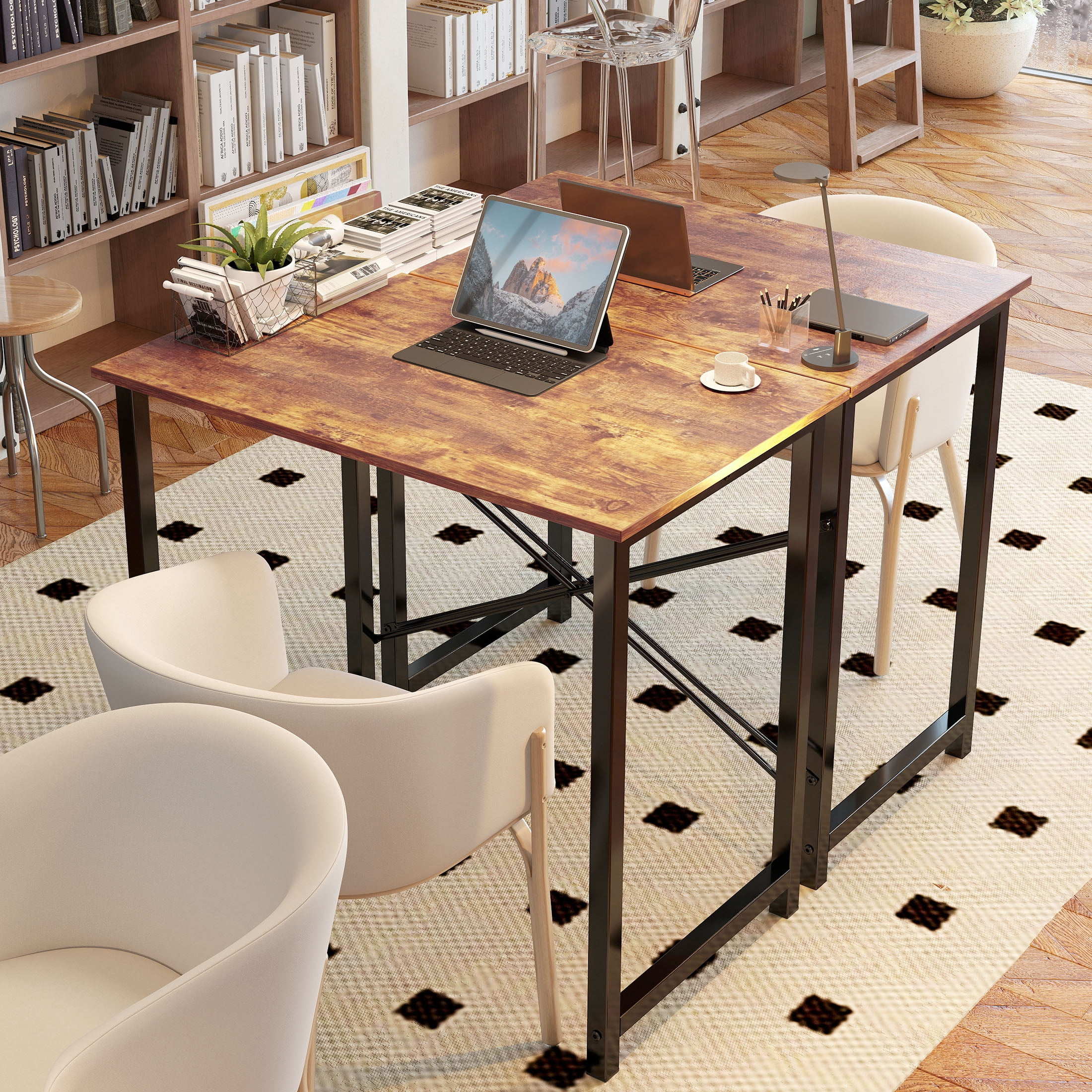 CONCETTA 31 Inch Computer Desk, Simple Office Desk Table for Gaming or Home Office, Writing Desk for Small Space, Rust
