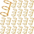 thumbnail image 1 of 20 Pieces 3 Ring Metal Loose Leaf Binders Book Rings Snap Split Hinged with 20 mm Inner Diameter for DIY Travel Diary, Photo Album, Binding Spines Combs (Gold), 1 of 5