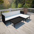 thumbnail image 1 of vidaXL 3 Piece Garden Lounge Set with Cushions Poly Rattan Black, 1 of 4