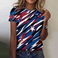thumbnail image 1 of ICHUANYI Clearance Fashion Woman Causal Round Neck Printing Blouse Short SleeveT-Shirt Summer Tops(Sky Blue, L) ICHUANYI WER2023081205289, 1 of 4