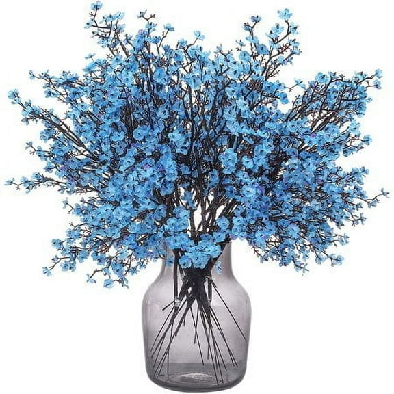 Viworld 6 Bundles Baby Breath Flowers Artificial Bulk Fake Gypsophila Bouquets Blue Real Touch Silk Floral Arrangements for Table Centerpieces Wedding Home Farmhouse Party DIY Decor, Blue