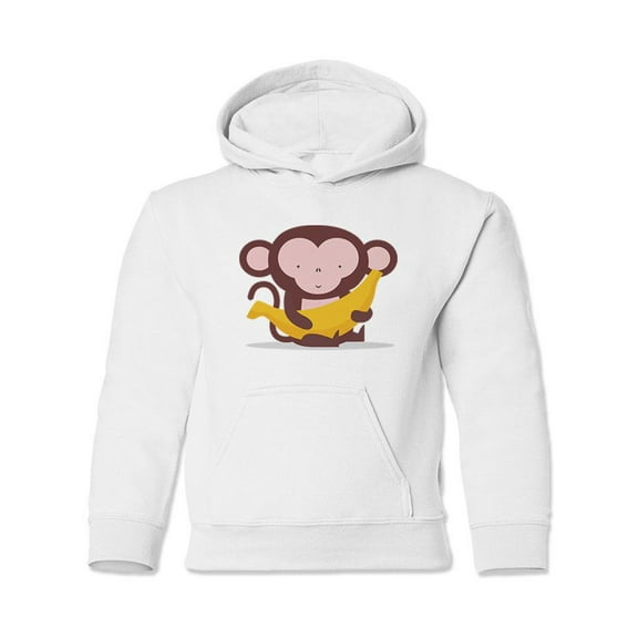 Monkey With Big Banana Hoodie Juniors -Image by Shutterstock, Large