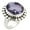 Purple, variant on SATYAVIE JEWELLERY Solid 925 Sterling Silver Ring For Womens Amethyst Ring Sterling Silver Boho Ring February Birthstone Round Gemstone Ring Size US 4