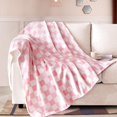 thumbnail image 2 of Fleece Throw Blankets, Gradient Pink Buffalo Plaid Throw Blanket for Couch Sofa Bed, Soft Warm Fuzzy Cozy Plush Checkered Blanket, Lightweight Farmhouse Decor 50" x 60" (Light Deep pink plaid), 2 of 6