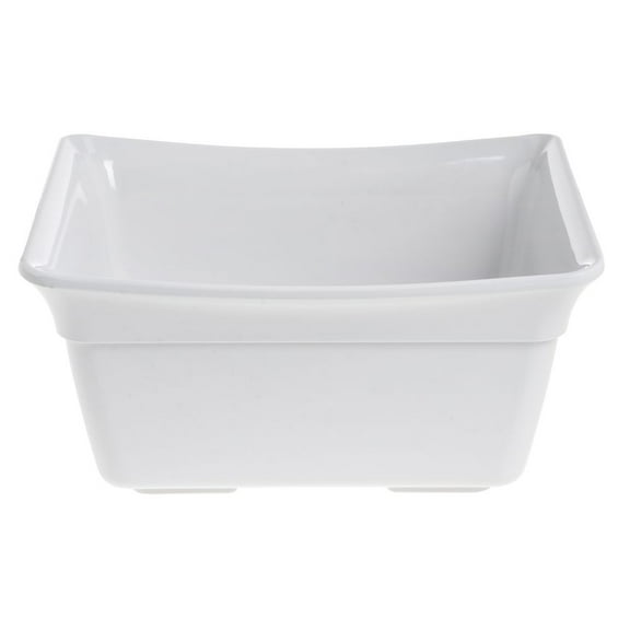 HUBERT® Food Pan 1/2 Size White Curveware - 9 7/8" L x 12" W x 6" D