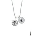 thumbnail image 2 of Delight Jewelry Silvertone Domed Black PharmD Silvertone Script Initial Disc - E - Charm Necklace, 20"+3", 2 of 4