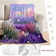 thumbnail image 5 of Purple Lavender Blanket Soft Cozy Warm Throw Blanket for Couch, Plush Fuzzy Flannel Fleece Blankets for Sofa, Spring Country Oil Painting Butterfly Flower Bed Blankets Gifts for Men, 50"x60", 5 of 9