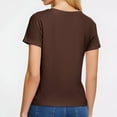 thumbnail image 3 of Summer Womens Tops 2026 Fashion Plus Size Solid Color Slim Short Sleeve V Neck Top/shirt, 3 of 6