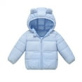 thumbnail image 1 of EnJoCho Baby Hooded Puffer Jacket Lightweight Down Coat Ears Design Zipper Closure Warm Winter Outerwear for Kidss (6M-6T), 1 of 8