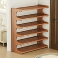 thumbnail image 3 of 6-Tier Wood Shoe Rack for Entryway, Freestanding Shoe Organizer for Hallway Closet, Shoe Racks for Indoor Outdoor, Easy to Assemble, Dark Brown, 3 of 6