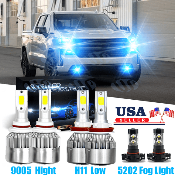 AlexTong White LED 8000K Automotive Bulb fits Chevy Silverado 6 Pack