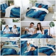 thumbnail image 5 of Blue and Gold Marble Bedding Duvet Cover Set Twin Size 4 Pieces Modern Abstract Ocean Blue Gradient Bedding Set with Zipper Closure, 1 Comforter Cover 68x86 Inches 1 Flat Sheet & 2 Pillow Cases, 5 of 7