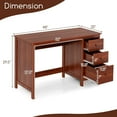 thumbnail image 3 of Computer Desk with Drawers, 48’’ x 20’’ x 29.5’’ Home Office Computer Workstation, Modern Executive Desks, Teens Writing Study Table Laptop Desk for Bedroom, Study, Small Space (Brown), 3 of 9
