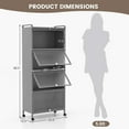 thumbnail image 3 of Costway 5-Tier Kitchen Baker's Rack Storage Cabinet Mobile Microwave Stand Flip-up Doors Grey, 3 of 10
