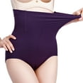 thumbnail image 2 of Defitshape Women's Thong Shapewear Shaper Shorts Butt Lifter Firm Control Underwear Panties High Waisted Purple Large, 2 of 5