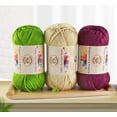 thumbnail image 6 of 100% Acrylic Fancy Yarn 3-Pack by Yonkey Monkey Knitting Crochet DIY Art Craft (Soft White 01), 6 of 7
