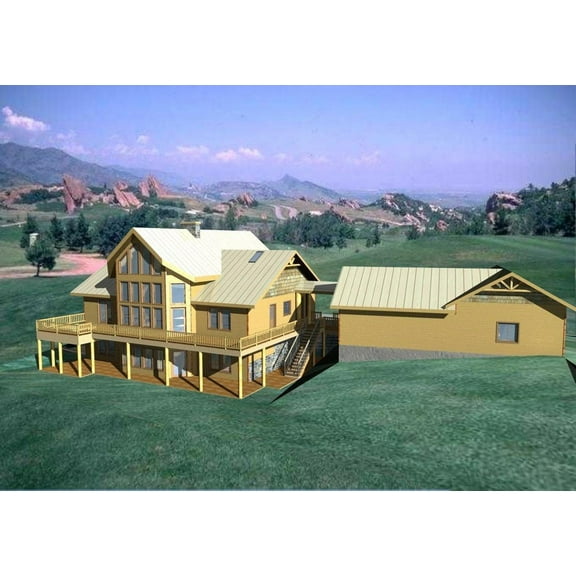 001-2060: Mountain ICF 3 Bed, 4 Bath Luxury Home Plan, 4568 Sq Ft: Full Blueprints with License to Build by Home Plan Marketplace - Lesuto