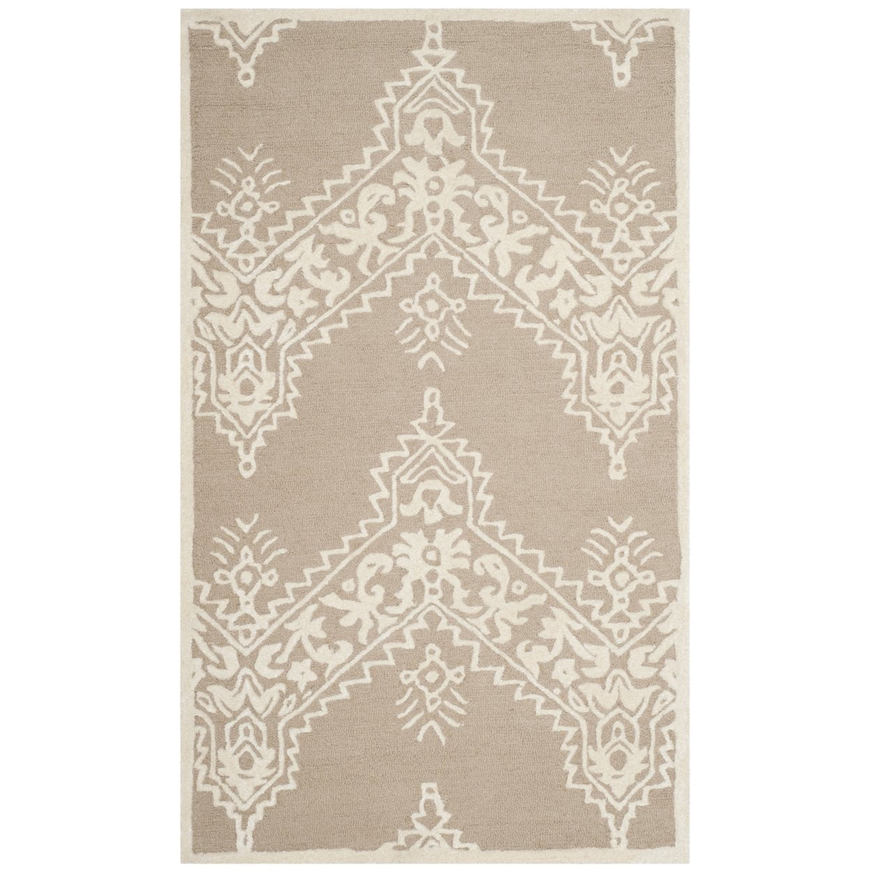 SAFAVIEH Manchester Naomh Medallion Striped Area Rug, Beige/Ivory, 3' x 5'