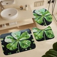 thumbnail image 6 of 4 Pcs Shower Curtain Sets Lucky Green Clover with Rugs Include Waterproof Shower Curtain Non-Slip Rug Toilet Lid Cover Bath Mat Clover Lucky 12 Plastic Hooks for Bathroom Decor Set 72inch X 72inch, 6 of 8