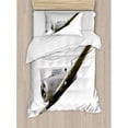 thumbnail image 3 of Vintage Airplane Duvet Cover Set Queen Size, Historical Vintage Twenties Aircraft Flying Fighter Propeller Wing Tech, Decorative 3 Piece Bedding Set with 2 Pillow Shams, Grey White, by Ambesonne, 3 of 3