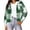 Army Green, variant on Tqcoqu Women's Plaid Cropped Hooded Shacket,Long Sleeve Button Down Loose Casual Jacket With Chest Pockets
