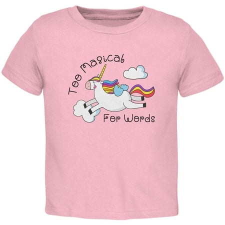 

Unicorn Too Magical for Words Toddler T Shirt Light Pink Toddler Size 5/6