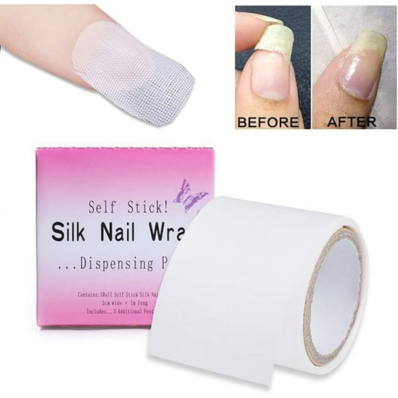 1 Roll Nail Repair Kit DIY Strong Protect Reinforce Extension Sticker Self Adhesive Silk Nail Wrap for Uv Gel Acrylic Nails Silk Wrap Nail Art Tool Nail Tapes for Salon or Home Use