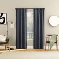 thumbnail image 3 of Sun Zero Prescott 2-pack Herringbone Magnetic Closure 100% Blackout Rod Pocket Curtain Panel Pair, 37"W x 63"L, Navy, 3 of 8