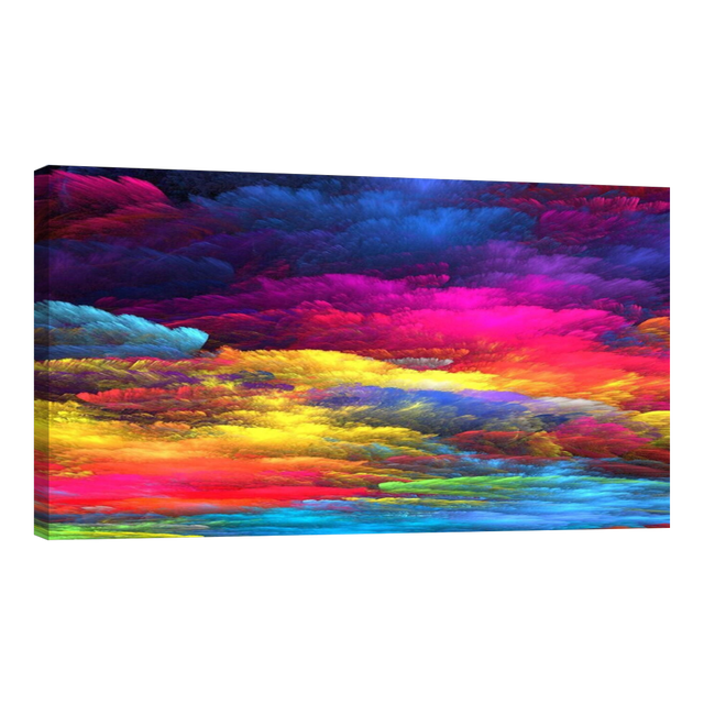 Cuadro Decorativo Canvas Revolution Abstracto Nubes Coloridas 120 x 60 cm