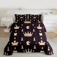 thumbnail image 2 of Feelyou Princess Crown Bedding Comforter Set for Teens, Cartoon Chess Print Twin Comforter Sets, King and Queen Reversible Bedding Set, Luxury Bedroom Decor, 2 Pieces, 2 of 8