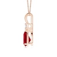 thumbnail image 2 of Angara Natural 2.7 ct Ruby Teardrop Pendant Necklace with Diamond in 14K Rose Gold for Women - July Birthstone Jewelry | Prong-Set Ruby Necklace, 2 of 9