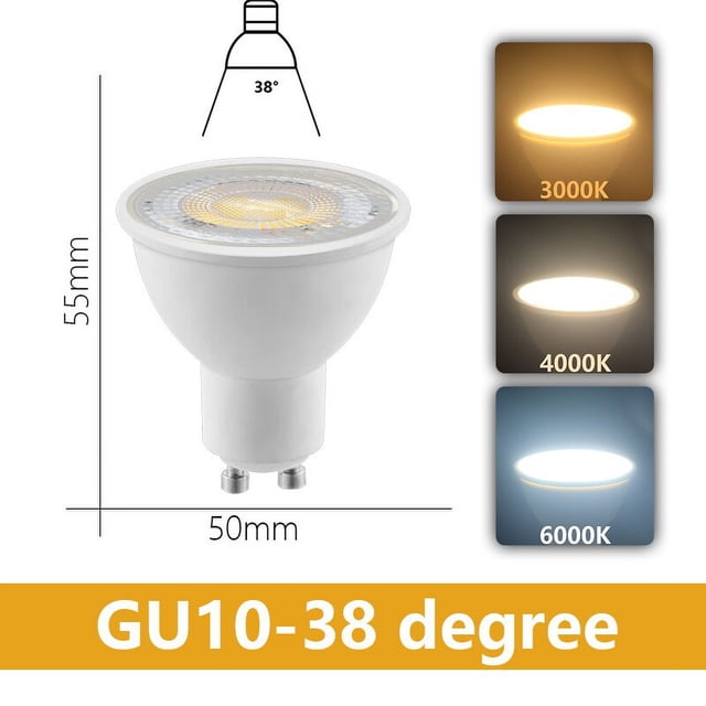 Foco LED de ahorro de energía, lámpara halógena, GU10 MR16 GU5.3 AC100-240V AC220V, luz blanca cálida no estroboscópica, 3W-8W, puede reemplazar 30W 50W