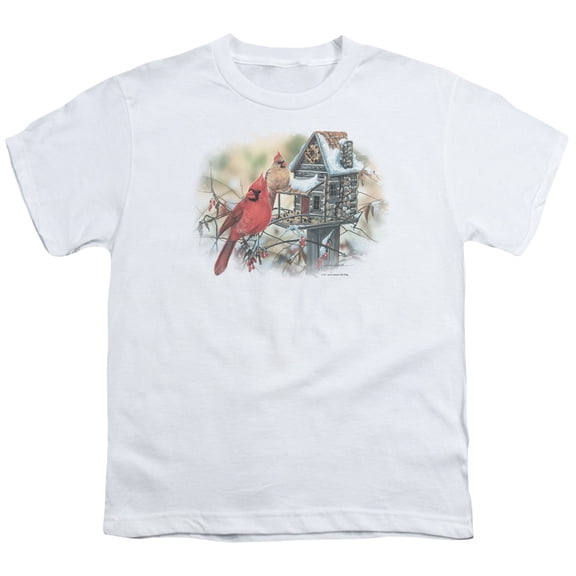 Wildlife - Cardinals Rustic Retreat - Youth Short Sleeve Shirt - Small