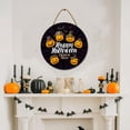 thumbnail image 5 of Happy Halloween Wood Sign Plaque (12"x 12"),Round Decoration Art Sign, Halloween Themed Wooden Hanging Sign for Front Door Theme Party, 5 of 7
