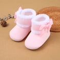 thumbnail image 4 of Unisex Newborn Baby Cotton High Booties Non-Slip Sole for Toddler Boys Girls Infant Winter Warm Fleece Cute Bow tie Shoes, 4 of 6