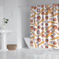 thumbnail image 2 of White Orange Baseball Gear Pattern Shower Curtain 72"x84" ,Bathroom Decorative Shower Curtains Set with 12 Hooks,Modern Waterproof Washable Shower Curtain, 2 of 6