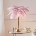 thumbnail image 6 of Kehuo Feather Table Lamp Bedside Lamp Night Light Battery Operated LED Table Lamp for Bedroom Living Room Party Wedding Centerpiece Christmas Valentine's Day Decor, Must Have Household Items, 6 of 7